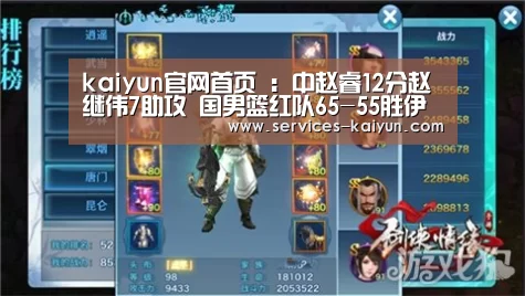  kaiyun官网首页 ：中赵睿12分赵继伟7助攻 国男篮红队65-55胜伊朗